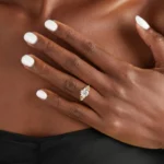 Lane Woods 925 Silver Round Promise Engagement Wedding Moissanit Ring With Side Accents Floral Style