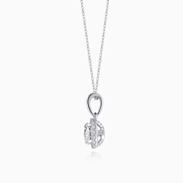 Lane Woods 925 Silver Round Solitaire Moissanite Necklace
