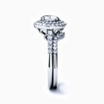 Lane Woods 925 Silver Round Solitaire Pave With Side Stones Moissanite Ring