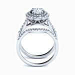 Lane Woods 925 Silver Round Solitaire Pave With Side Stones Moissanite Ring