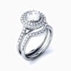 Lane Woods 925 Silver Round Solitaire Pave With Side Stones Moissanite Ring