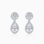 Lane Woods 925 Silver Round Teardrop Pendant Earring
