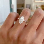 LaneWoods Six Prong Marquise Shaped Moissanite Ring