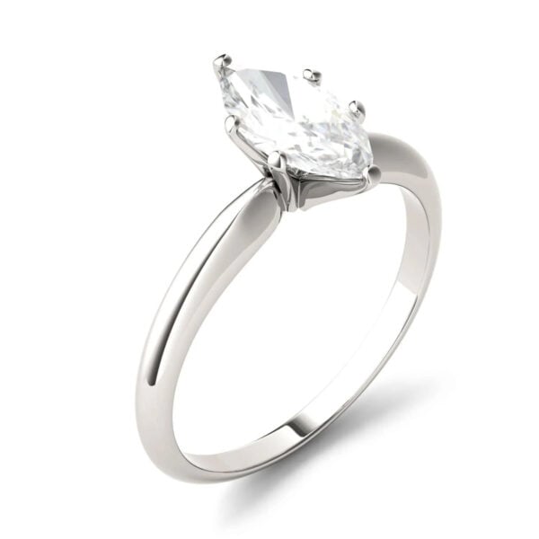 Lane Woods 925 Silver Six Prong Marquise Shaped Moissanite Ring