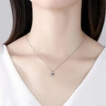 Lane Woods 925 Silver Six Prong Round Cut Moissanite Necklace