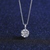 Lane Woods 925 Silver Six Prong Round Cut Moissanite Necklace