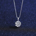 Lane Woods 925 Silver Six Prong Round Cut Moissanite Necklace