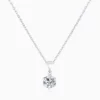 Lane Woods 925 Silver Six Prong Round Moissanite Necklace