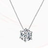 Lane Woods 925 Silver Six Prongs Round Moissanite Necklace