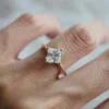 Lane Woods 925 Silver Special Pointed Claw Princess Cut Moissanite Ring