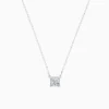 Lane Woods 925 Silver Square Moissanite Necklace
