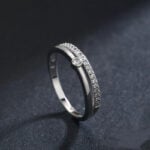 Lane Woods 925 Silver Stackable Promise Moissanite Ring