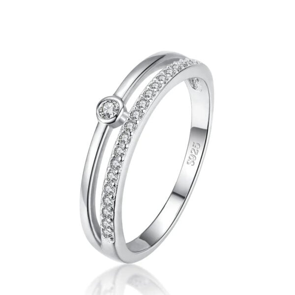Lane Woods 925 Silver Stackable Promise Moissanite Ring