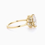 Lane Woods 925 Silver Floral Style Moissanite Ring With Side Accents