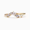 Lane Woods 925 Silver Starry Mix-Shaped Moissanite Curved Wedding Band