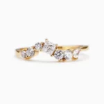 Lane Woods 925 Silver Starry Mix-Shaped Moissanite Curved Wedding Band
