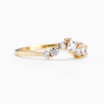 Lane Woods 925 Silver Starry Mix-Shaped Moissanite Curved Wedding Band