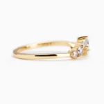 Lane Woods 925 Silver Starry Mix-Shaped Moissanite Curved Wedding Band