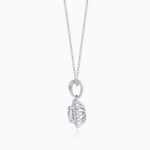 Lane Woods 925 Silver Sunflower Round Moissanite Necklace