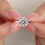 Lane Woods 925 Silver Tatum Round Moissanite Solitaire Ring