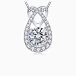 Lane Woods 925 Silver Teardrop Heart Moissanite Necklace