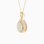 Lane Woods 925 Silver Teardrop Moissanite Halo Necklace