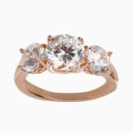 Lane Woods 925 Silver Three Stone Promise Engagement Wedding Round Moissanite Ring