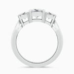 Lane Woods 925 Silver Three Stone Princess Moissanite Engagement Ring