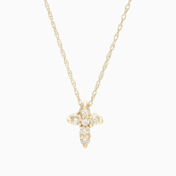 Lane Woods 925 Silver Tiny Cross Moissanite Necklace