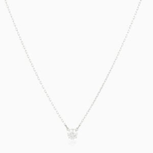 Lane Woods 925 Silver Tiny Round Moissanite Necklace