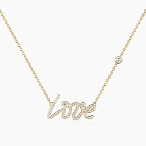 Lane Woods 925 Silver Trifairy Love Letter Moissanite Necklace
