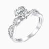 Lane Woods 925 Silver Twist Promise Engagement Wedding Moissanite Ring