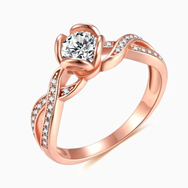 Lane Woods 925 Silver Twist Promise Engagement Wedding Moissanite Ring