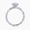 Lane Woods 925 Silver Twisted Vine Six Prong Solitaire Moissanite Ring