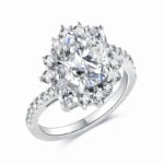 Lane Woods 925 Silver Vintage Oval Shoulder Moissanite Wedding Ring