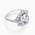 Lane Woods 925 Silver Vintage Oval Shoulder Moissanite Wedding Ring