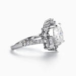 Lane Woods 925 Silver Vintage Oval Shoulder Moissanite Wedding Ring