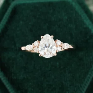 Lane Woods 925 Silver Vintage Pear Cut Moissanite Ring