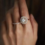 Vintage Round Cut Moissanite Halo Ring
