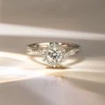 Lane Woods 925 Twisted Round Moissanite Halo Macro Pave Ring