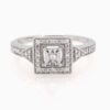 Lane Woods 925 Vintage Square Promise Engagement Wedding Moissanite Ring