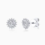 LaneWoods 925 Silver Micro Pave Round Moissanite Earring