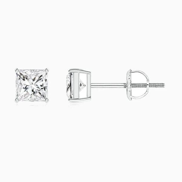 LaneWoods 925 Silver Four Classic Princess Moissanite Earring