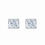 LaneWoods 925 Silver Heart-shaped Bezel Round Moissanite Earring
