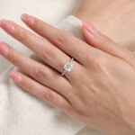Classic Princess Cut Moissanite Hidden Halo Ring, 2 Carat