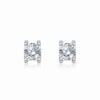 LaneWoods 925 Silver Four Prong Round Moissanite Earring