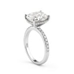 Lane Woods 925 Silver Cushion Cut with Side Halo Promise Engagement Rings
