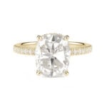 Lane Woods 925 Silver Cushion Cut with Side Halo Promise Engagement Rings