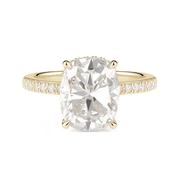 Lane Woods 925 Silver Cushion Cut with Side Halo Promise Engagement Rings