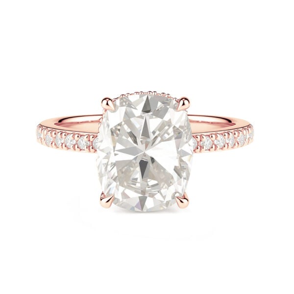 Lane Woods 925 Silver Cushion Cut with Side Halo Promise Engagement Rings